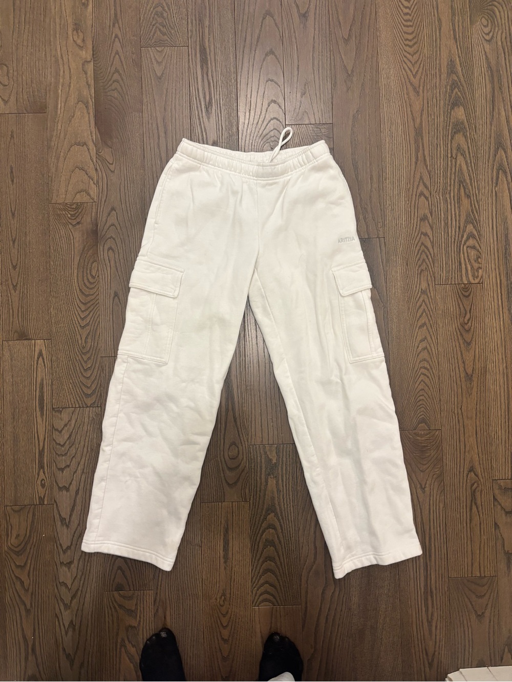 Aritzia White Cargo Sweatpants